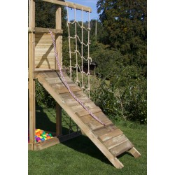 Balançoire Léa tour et portique + kit filet + plan incliné