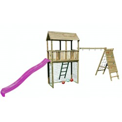 Speeltoren met zandbak, touwladder en klimwand Julia