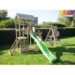 Speeltoren met glijbaan en klimwand Eva