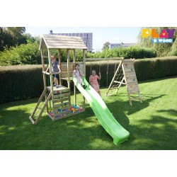 Speeltoren met glijbaan en klimwand Eva