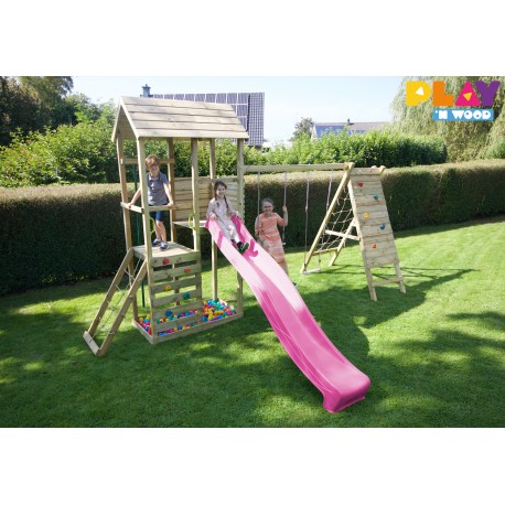 Speeltoren met glijbaan en klimwand Eva