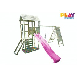 Speeltoren met glijbaan en klimwand Eva