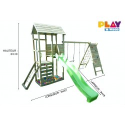 Speeltoren met glijbaan en klimwand Eva