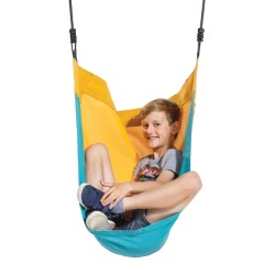 Schommel hangmat COCOON in blauw en oranje