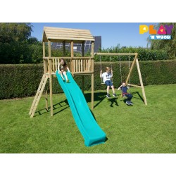 Speeltoren met glijbaan en schommels Swing