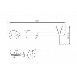 Set : 8 pcs d’ancrage métalliques SMART LINE TETE RONDE