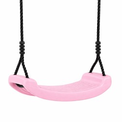 Schommelzitje in PVC ROZE met zwarte touwtjes