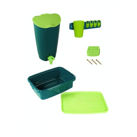 Cuisine lot vert lime et turquoise