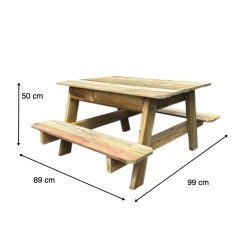 PIC NIC TAFEL MET ZANDBAK EN DEKSEL